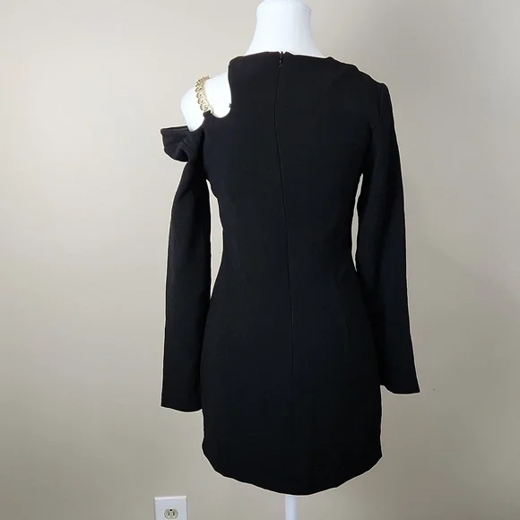 Zara Jacquard, one cold shoulder midi women dress size Medium - Picture 6 of 11